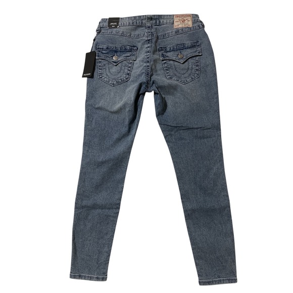 True Religion Jennie Curvy Big T MR Flap Mid Rise Super Skinny Jeans Sz 31 $199 - Picture 10 of 10